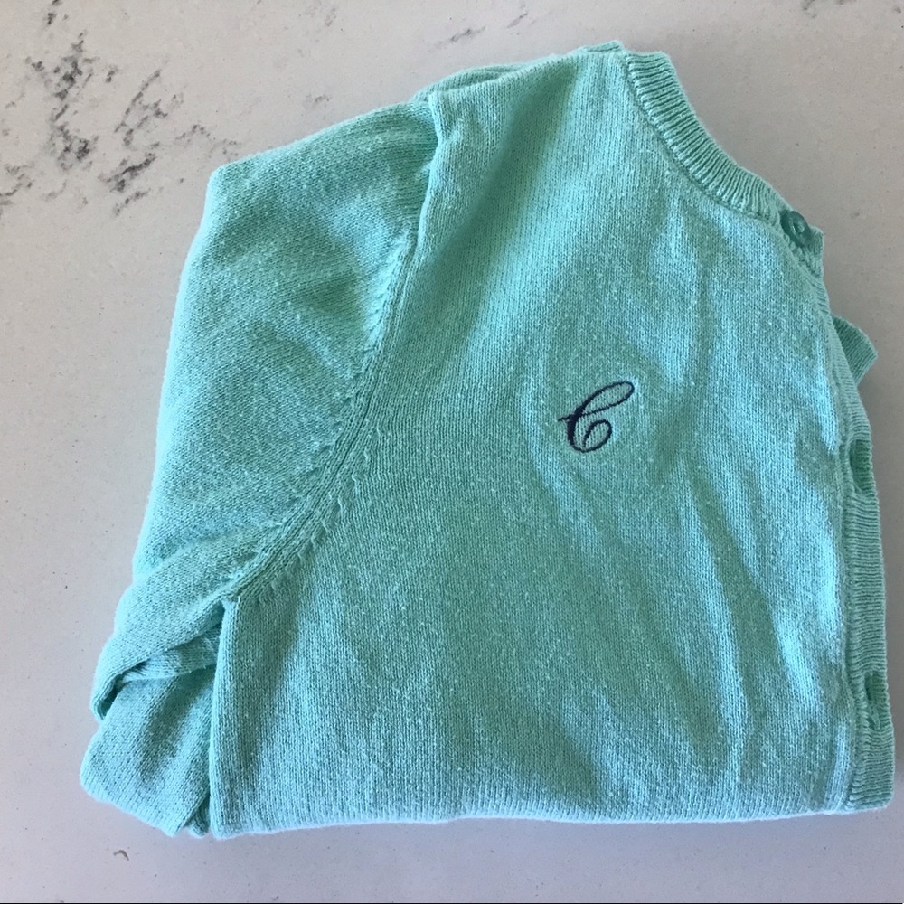 Seafoam green lands end “C” monogram sweater!